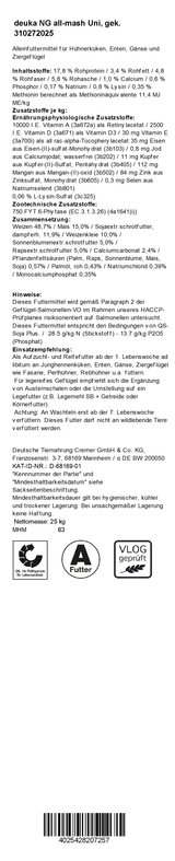 deuka NG all-mash Uni gek., 25 kg