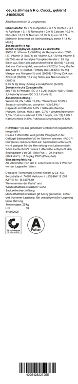 deuka all-mash R, 25 kg