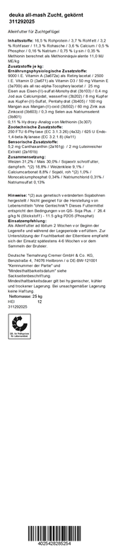 deuka all-mash Zucht, 25 kg