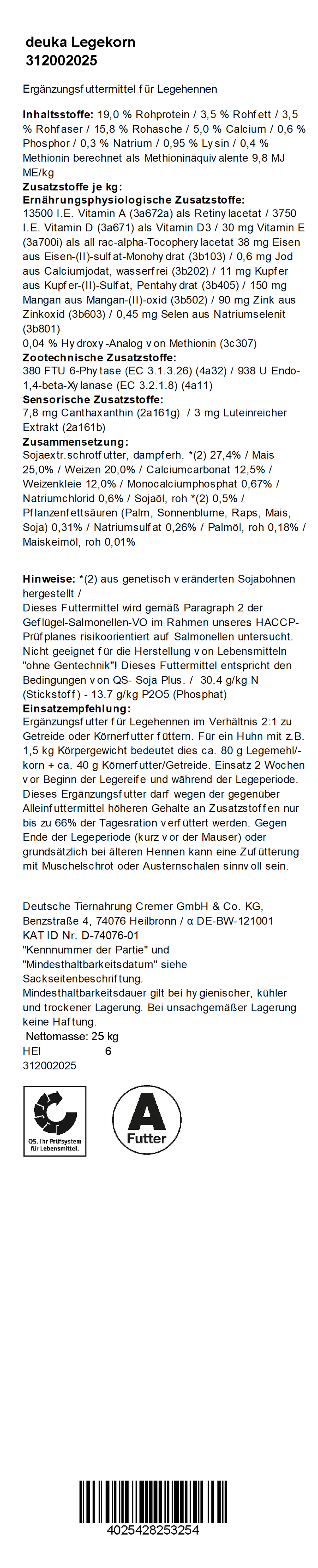 deuka Legemehl/Legekorn