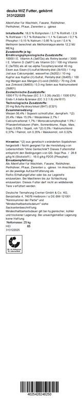 deuka W/Z Futter, 25 kg