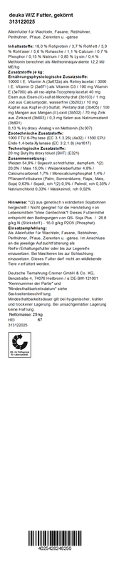 deuka W/Z Futter, 25 kg