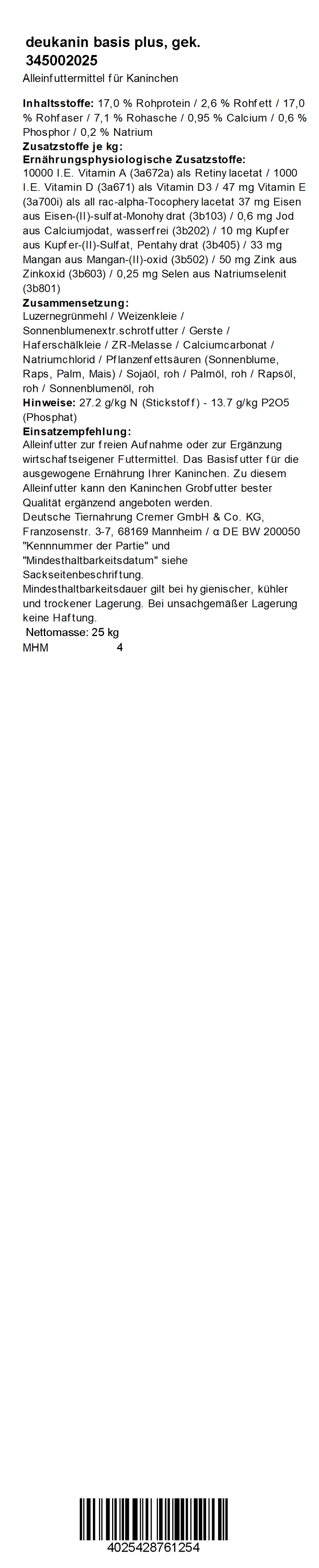 deukanin basis plus, 25 kg