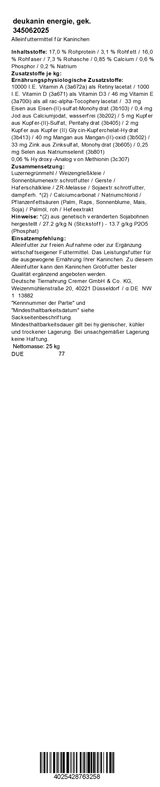 deukanin energie, 25 kg