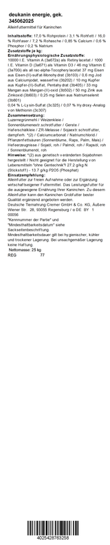 deukanin energie, 25 kg