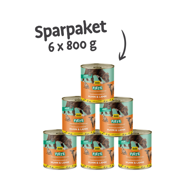 Fiete Geschmacksvielfalt mit Huhn & Lamm | Sixpack