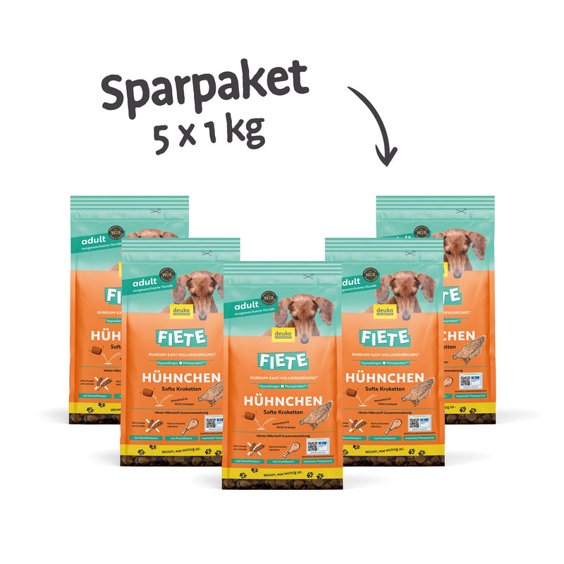 Fiete Adult Soft Hühnchen | 5 x 1 kg Sparpaket