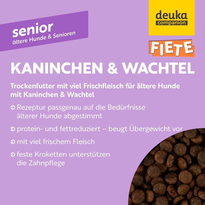 Fiete Senior Kaninchen & Wachtel | 4 x 3 kg Sparpaket