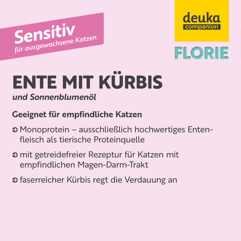 FLORIE Sensitiv Ente mit Kürbis, 6 x 400 g