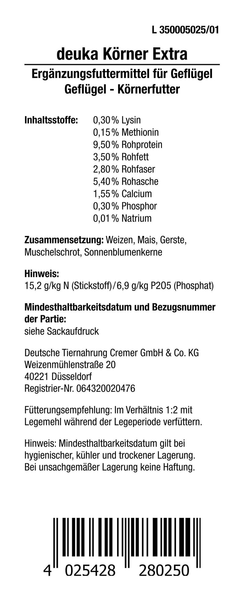 deuka Körner Extra, 25 kg