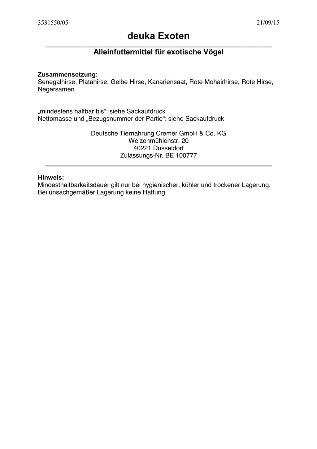 deuka Exoten deuka companion deuka companion