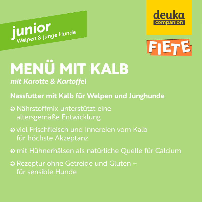 Fiete Junior Menü mit Kalb, Karotte und Kartoffel | Sixpack